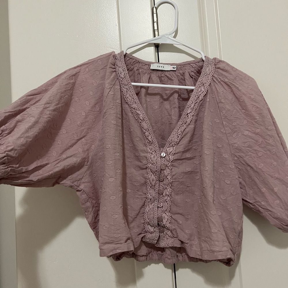 Purple lush cropped blouse